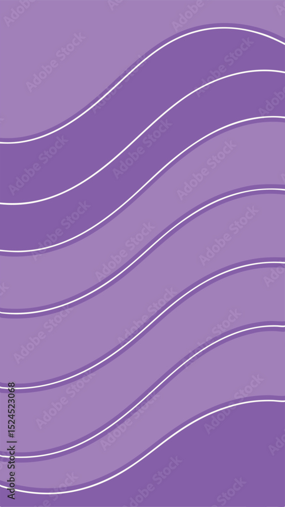 Poster Abstract purple wavy lines with white border design element in vector format