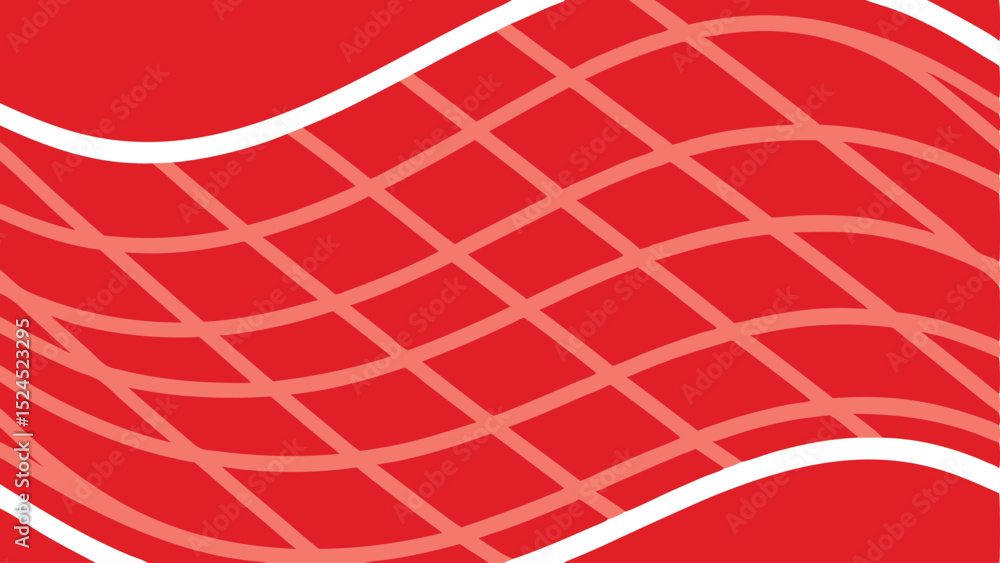 Aufkleber abstract red and white wavy grid pattern for graphic design and branding