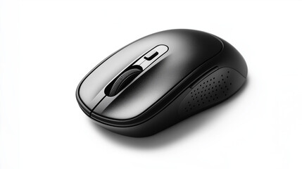 A sleek wireless  black mouse with a modern design, displayed on a clean white background.
