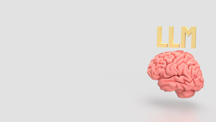 The LLM and Brain for Technology concept 3d Rendering.