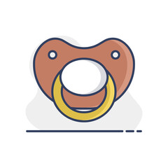 Baby dummy teat vector isolated icon