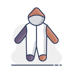 Baby bodysuit vector isolated icon. Baby Romper