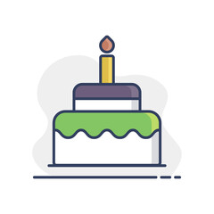 Birthday cake vector isolated icon