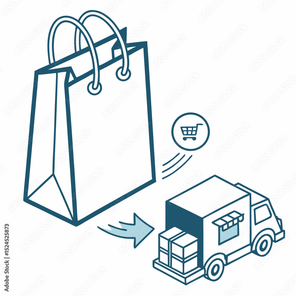 Poster streamlined shopping from cart to delivery - efficient e-commerce process