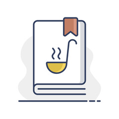 Cookbook or cookery book vector icon. Recipe book