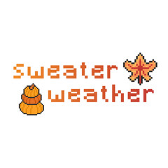 autumn design retro pixel art