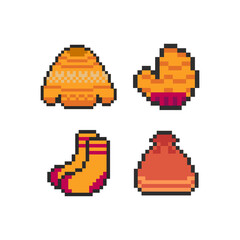 autumn design retro pixel art