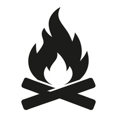 Burning flame icon: a hot, dangerous symbol of fire, heat, and caution in a vector illustration