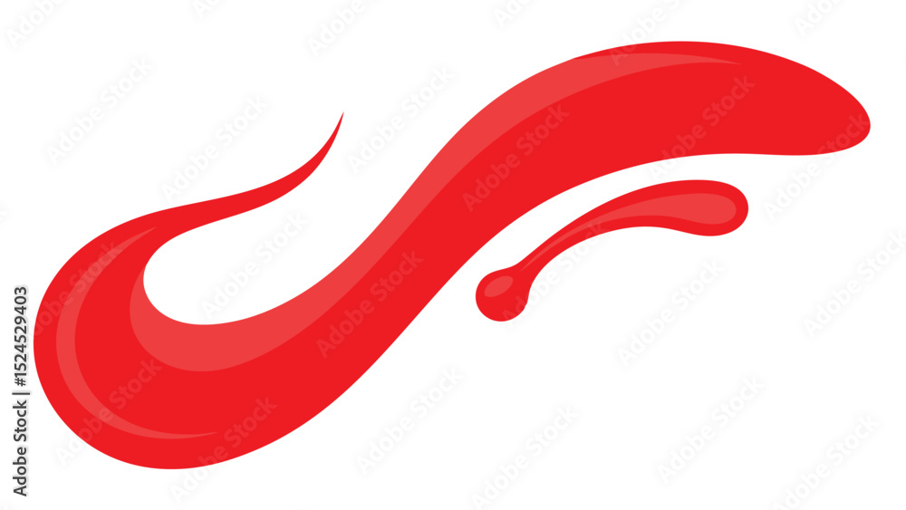 Poster dynamic red abstract shape with transparency suitable for various creative design projects
