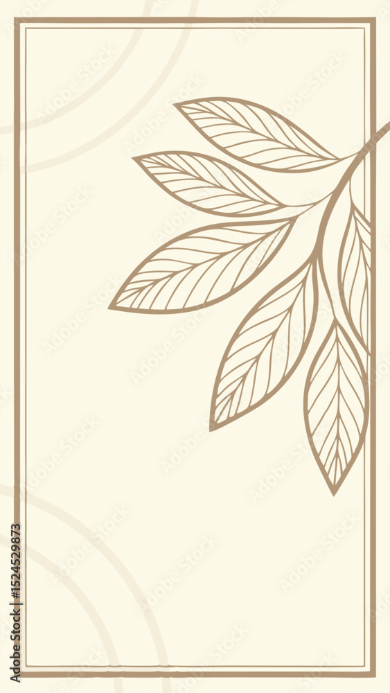 Poster elegant botanical branch leaf design with transparent background ideal for design elements