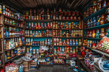 Russian Nesting Dolls Collection on Shelves - Matryoshka Dolls Souvenir Shop Display