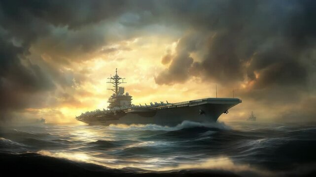 架空の空母が進む（The fictional aircraft carrier moves forward）