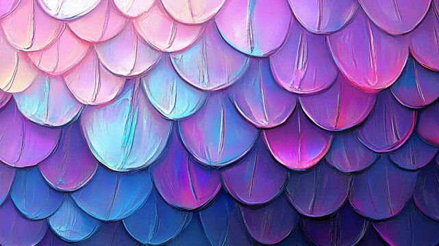 Iridescent Scale Pattern with Dreamy Pastel Colors for Artistic Backgrounds and Designs
