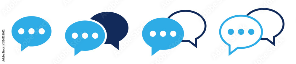 Poster chat icon set. text message speech bubble symbol vector illustration.