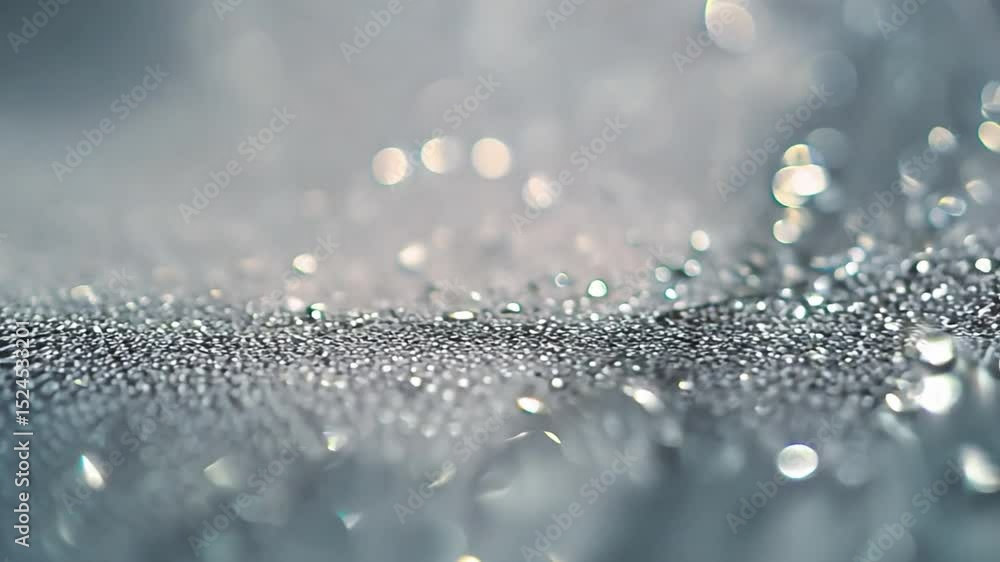 Poster close up of water droplets on surface bokeh of light and reflection evoking tranquility and freshnes