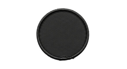 Embroidered black circular patch with border
