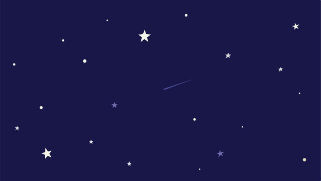 Minimalistic night sky illustration featuring scattered stars and subtle particle effects for design