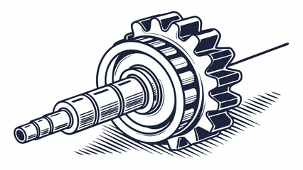 Detailed Mechanical Gear and Shaft Illustration
