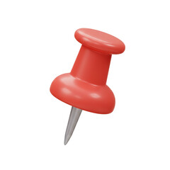 Pin Red Pushpin Icon 3D Rendering Style Symbol Illustration