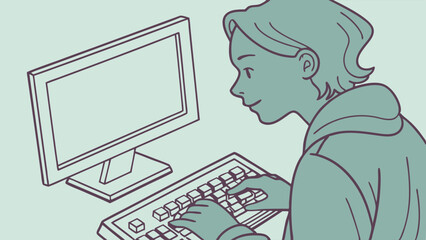 Person Working on a Computer