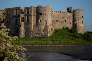 old castle in the morning in wales UK