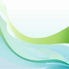 Soft vertical curves in fresh aqua and lime gradients create a calm, modern background in smooth vector style.