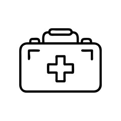 Obraz premium Vector illustration of a first aid kit, simple design for healthcare and emergency themes 
