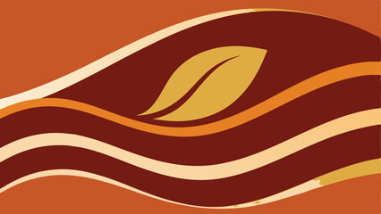 Fototapeta premium Abstract artistic design with leaf element and earthy color palette on a white background