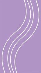 Abstract design of wavy white lines on lilac background with transparency