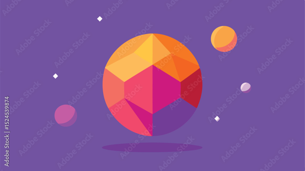 Aufkleber abstract geometric sphere illustration with gradient colors and minimalist design elements