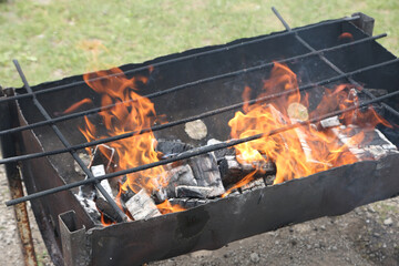 BBQの火起こし