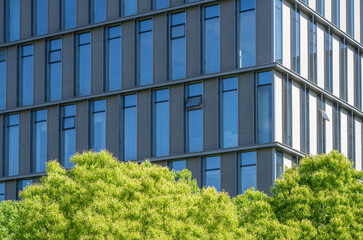 modern office building exterior in industrial area