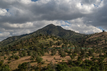 Mountains and clouds in Patterson California