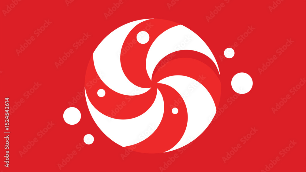 Poster abstract spiral design with red and white colors suitable for various projects