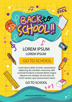 colorful back to school poster template