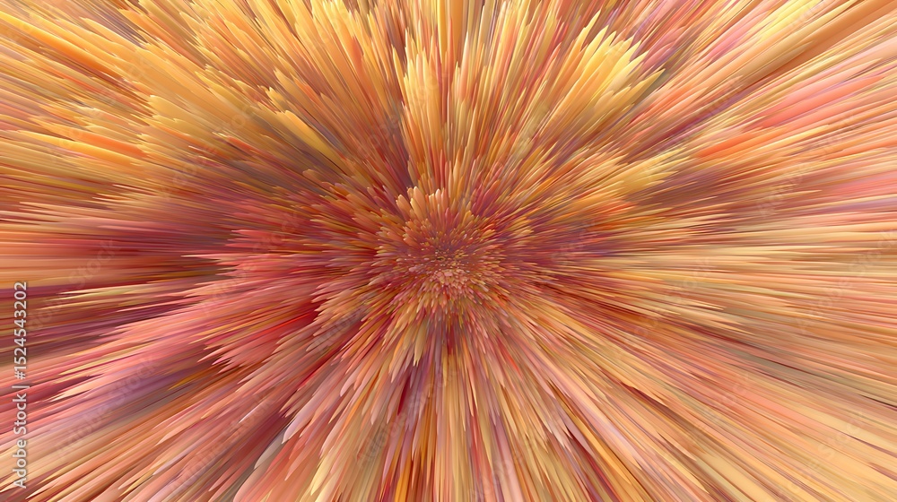 Poster abstract explosion of autumnal colored sharp lines
