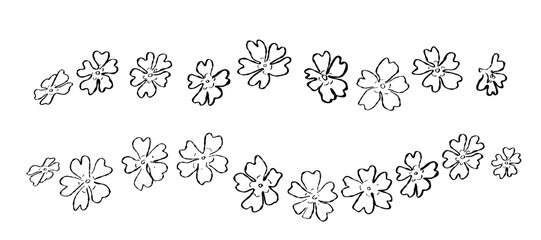 Cartoon vector illustration of a flower and wind swirl pattern. Drawing for elegant, romantic or nature-inspired designs