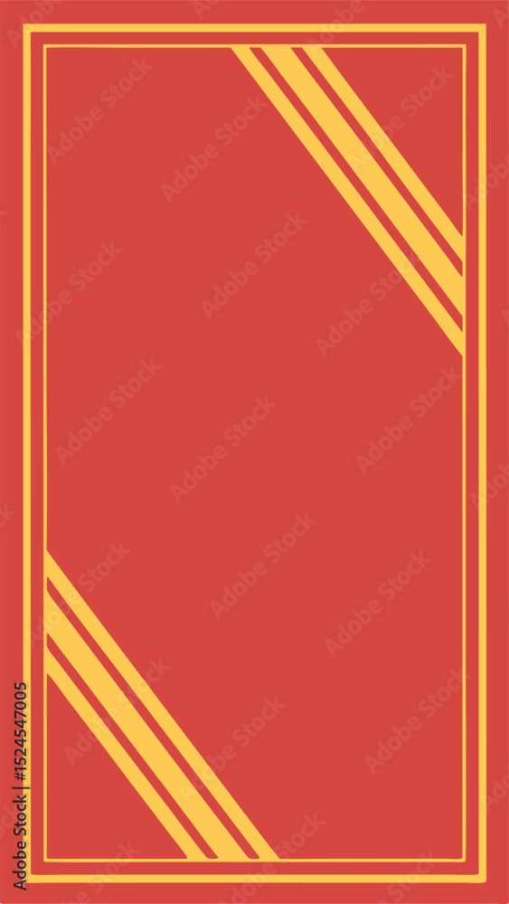 Poster geometric red and yellow frame with transparency for diverse design applications
