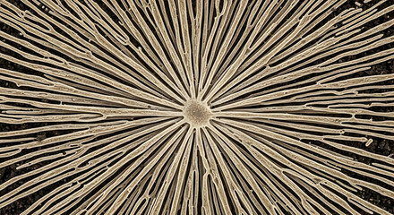 Fototapeta premium Abstract Microscopic Structure with Radial Lines and Central Point.