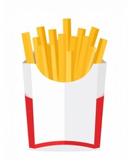French fries on white paper bag
