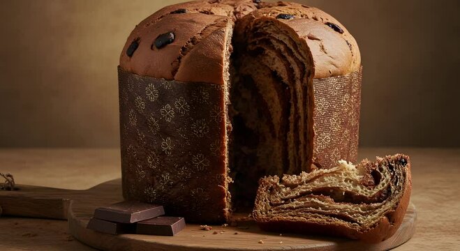 chocolate filled panettone