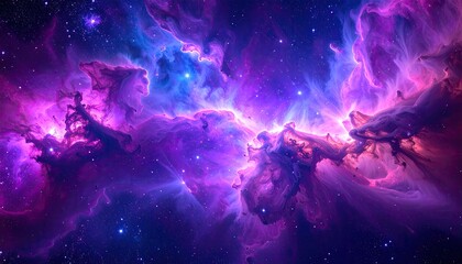 Cosmic Nebula: A Symphony of Purple and Blue