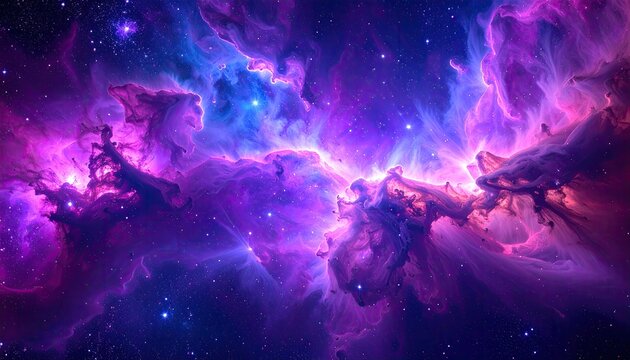 Cosmic Nebula: A Symphony of Purple and Blue