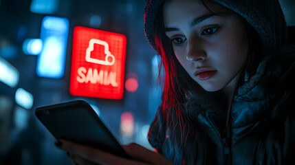 Scam or spam alert calls, Person receiving unknown scam alert call notification. Smartphone show danger signs of spam calls and cyber fraud, emphasizing the Importance of di