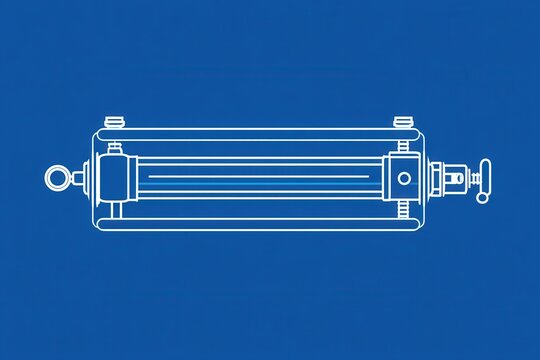 Line icon for a hydraulic actuator or cylinder