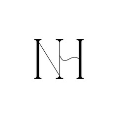 N and H logo design. NH abstract Letters Logo Monogram. This logo design is the process of creating a visual symbol that represents a brand, company, or individual.