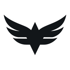 Symmetrical Wings Icon &ndash; Line Art Vector Logo in Minimal Style