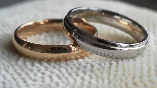 S&iacute;mbolo de Amor Eterno: Dos Anillos de Matrimonio Juntos