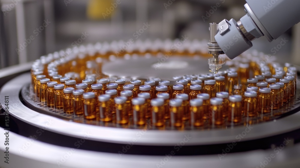 Poster fully automated pharmaceutical filling line with robotic precision handling small vials