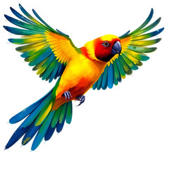 colorful parrot isolated on white background